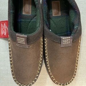 Men's slippers (Levi Strauss) with warm lining, easy on/off, indoor/outdoor sole